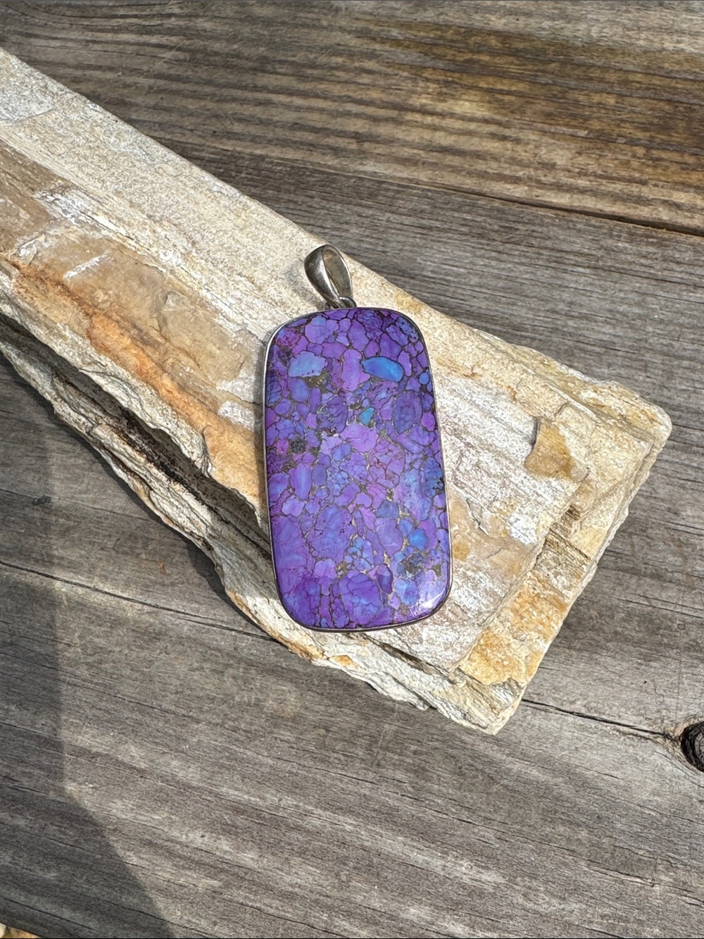 Sterling Silver Pendant with Purple Mojave Turquoise